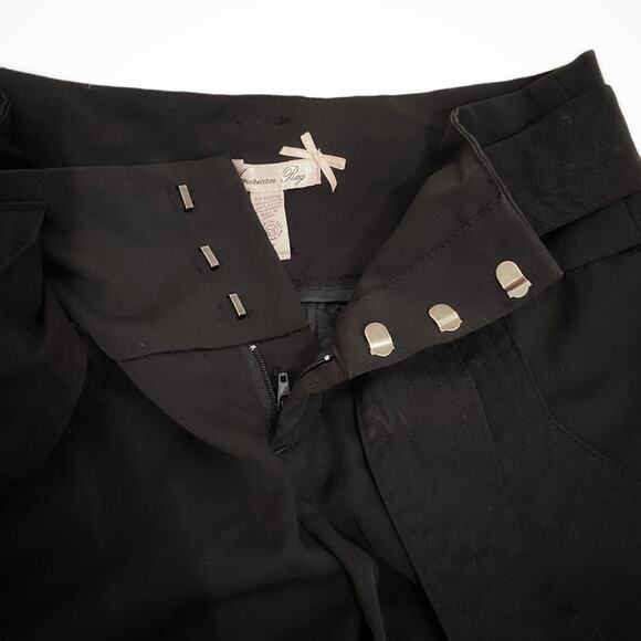 American Rag Juniors Size 1 CIE Black Wide Leg Pants With Removable Belt - Picture 6 of 13
